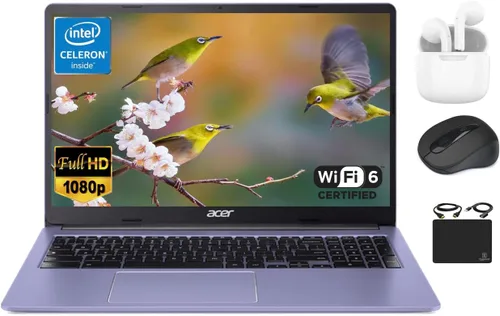 Miniatura 10 de Acer Chromebook 2023 - Luz delgada para computadora portátil, pantalla HD de 15.6 pulgadas, Intel Celeron N4020 de doble núcleo (hasta 2.80 GHz), 4