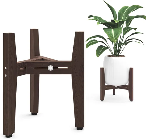 Miniatura 8 de LUE BONA HDPS - Soporte para plantas para interiores y exteriores, soporte moderno ajustable de mediados de siglo para plantas de 8 a 12 pulgadas