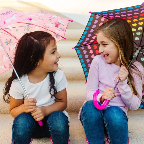 Miniatura 6 de Paraguas para niños Wildkin Dosel a prueba de lluvia, mango curvo, diseño fácil de colgar