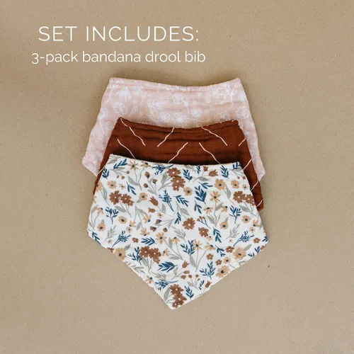 Miniatura 2 de Mebie Baby Babero de muselina de algodón, paquete de 3 baberos para eructos, escupir, baberos, baberos bandana para bebé niño o niña