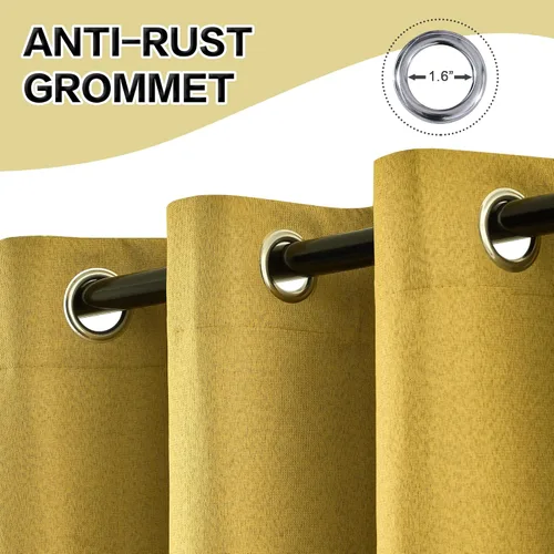 Miniatura 3 de DONREN Cortinas opacas de lino con aislamiento térmico de 52 x 95 pulgadas, cortinas de oscurecimiento de habitación con ojales para dormitorio