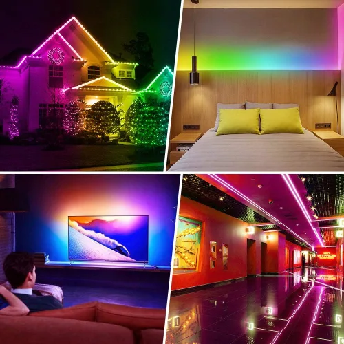Miniatura 4 de Rainbow Chasing - Tira de luces LED USB de 9.8 pies, tira de luz RGB 5050 que cambia de color con control remoto de 17 teclas, luces LED flexibles
