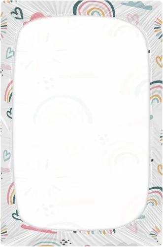 Miniatura 3 de Sábana de cuna de sol arcoíris suave y transpirable para colchón estándar de cuna y niños pequeños, niñas y niños (52 x 28 x 9 pulgadas)