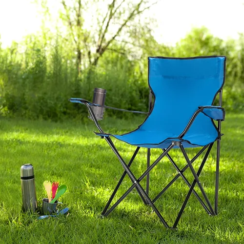 Miniatura 2 de Silla de campamento portátil, silla de campamento pequeña, silla plegable, silla de campamento de playa, silla deportiva con respaldo y soporte