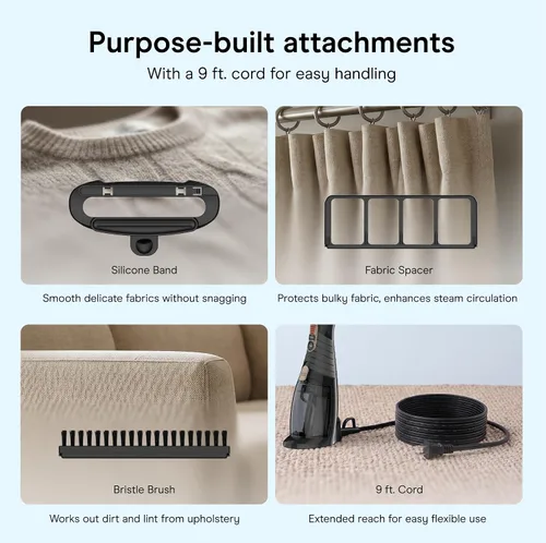 Miniatura 6 de Conair Vaporizador de mano para ropa, vaporizador de tela Turbo ExtremeSteam 1875W, diseño portátil de mano, vapor penetrante fuerte, exclusivo
