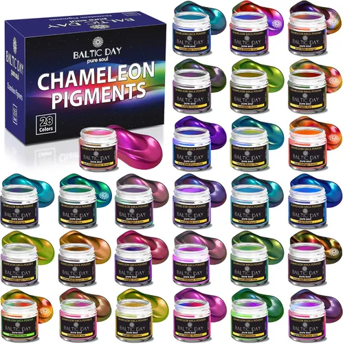 Miniatura 13 de BALTIC DAY - Chameleon Mica Powder, 8 Jars of Color Shift Mica Set - Epoxy Resin Color Pigment - Chameleon Powder Glitter - Holographic Mica Powder