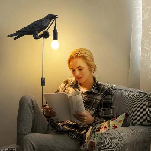 Miniatura 2 de Lámpara de mesa EPPARA Cuervo, lámpara gótica de cuervo, luz de mesa ajustable para pájaros, lámpara de aplique para pared para dormitorio sala