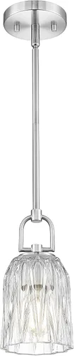 Miniatura 13 de FEMILA Lámpara Colgante Dorada, Accesorios de Iluminación Colgante de 4", Iluminación para Isla de Cocina, Vidrio Martilleado, Base E26, 4FY86MIL BG