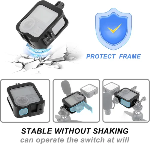 Miniatura 5 de Accesorios para Gopro Max Funda de aleación de aluminio, carcasa protectora de marco con interfaz de zapata compatible con GoPro MAX lente