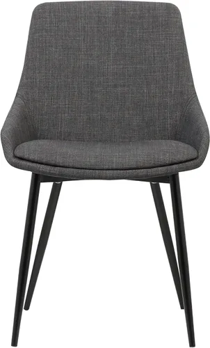 Miniatura 3 de Armen Living Mia - Silla de comedor moderna contemporánea con patas de metal, altura del asiento de 19 pulgadas, color carbón