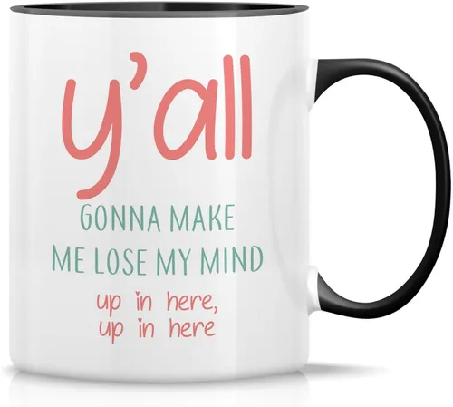 Miniatura 7 de Retreez Taza divertida – You All Y'all Gonna Make Me Lose My Mind - Tazas de café de cerámica de 11 onzas – Divertido, sarcasmo, sarcástico