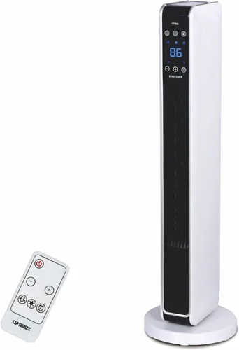 Optimus H-7329 Calentador de torre oscilante de 29" con lectura y ajuste de temperatura Digi, calentador de torre oscilante remoto de 29" con