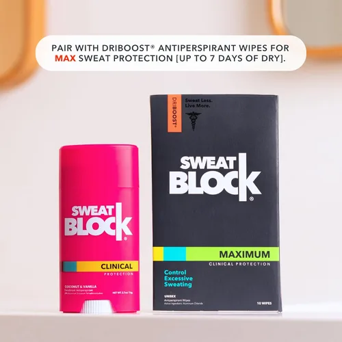 Miniatura 7 de SweatBlock Deodorante de Fuerza Clínica para Mujeres Aroma de Coco y Vainilla 48 Horas de Protección contra el Sudor y el Olor Fórmula de Uso Diario