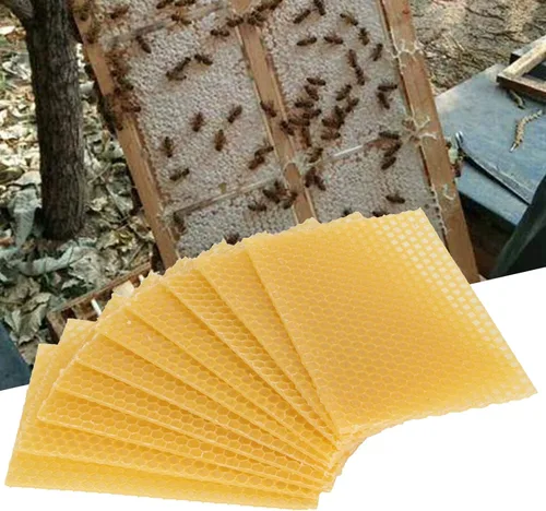 Miniatura 6 de 10 hojas de cera de abeja natural, hojas de cera de abeja, base de cera, colmenas de abeja, hojas de cera de abejas para hacer velas, muebles
