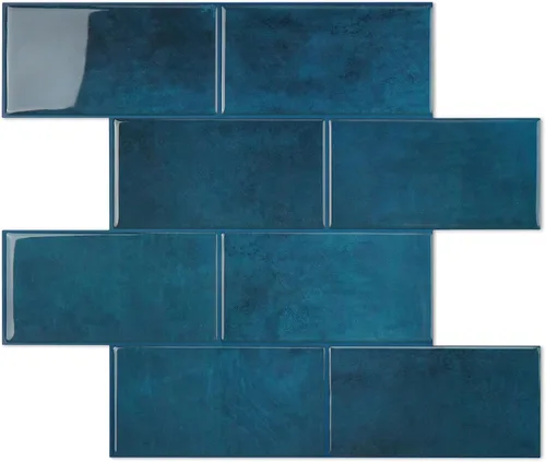 Miniatura 21 de STICKGOO Azulejos de Subway de 10 Hojas para Despegar y Pegar para Salpicadero, Azulejos de Vinilo Autoadhesivos Negros para Pared, Salpicadero
