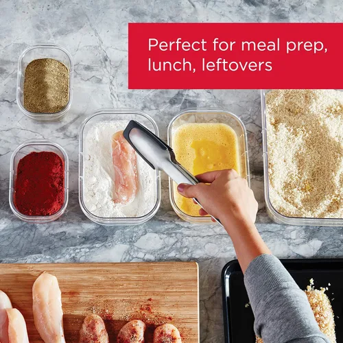 Miniatura 4 de Rubbermaid Brilliance - Juego de 14 tapas de plástico para almacenamiento y recipientes de alimentos a prueba de fugas, transparentes, con tapas
