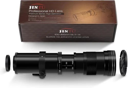 Miniatura 9 de JINTU 420-800mm f/8.3 Lente Zoom Telefoto Manual + Montura T para Canon EOS Rebel SL2 SL1 T3 T3i T4i T5 T5i T6 T6i T6s T7 T7i 4000D 6D 7D 60D 70D
