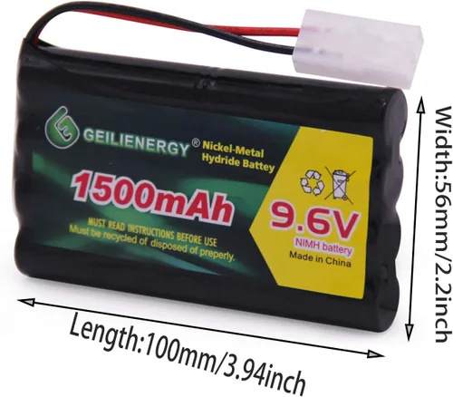 Miniatura 2 de Batería recargable NiMH de 9.6 V 1500 mAH de 8 celdas AA con conector estándar Tamiya enchufe y cables de carga USB para automóviles a control