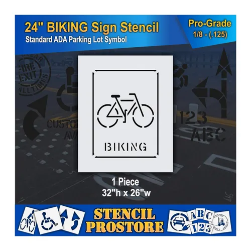 Plantillas de pavimento – 24 pulgadas – Bicicleta con plantilla de palabras para ciclismo – 24 x 18 pulgadas x 1/8 pulgadas (128 mil) – Grado