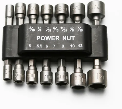 Miniatura 24 de TMAX Juego de 5 piezas de destornilladores magnéticos de acero S2 listo para impactos: 1/4 pulgadas, 5/16 pulgadas, 3/8 pulgadas, 7/16 pulgadas, 1/2
