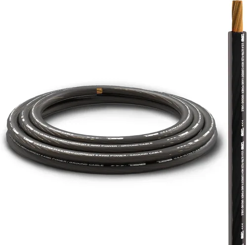 Miniatura 6 de DS18 PW-8GA-5BK/20RD Cable de alimentación ultra flexible CCA calibre 8, 5 pies negro y rojo de 20 pies - Kit de cableado de amplificador de potencia