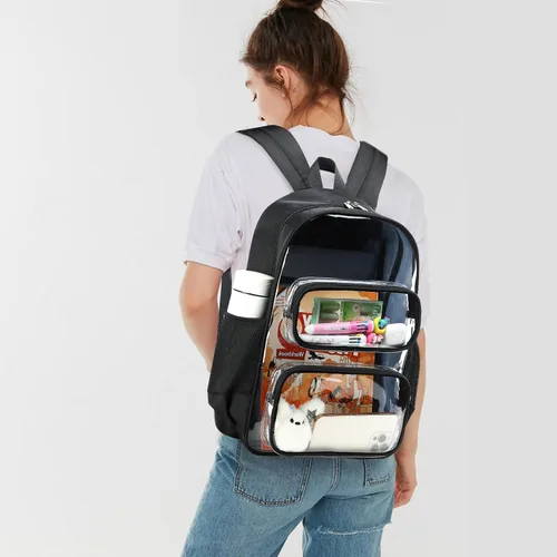 Miniatura 130 de CAMTOP Mochila transparente resistente y transparente para estudiantes, escuela, trabajo, festival, viajes, deportes, Beige, Mediana, Camtop Mochila