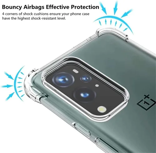 Miniatura 3 de iCoverCase Funda transparente para OnePlus 9 5G [compatible con versiones NA y de la UE], funda protectora de esquina a prueba de golpes, funda