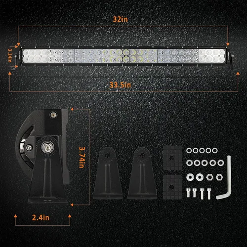Miniatura 9 de NOVSIGHT Barra de luz LED de 32 pulgadas curvada de 180 W para luces de pod, combo de haz de inundación de 18000 lúmenes de luces de conducción
