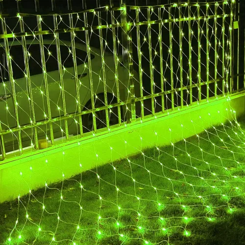 Miniatura 3 de Dazzle Bright 200 luces LED de red del Día de San Patricio, 9.8 pies x 6.6 pies, luces de malla conectables de alambre transparente con 8 modos