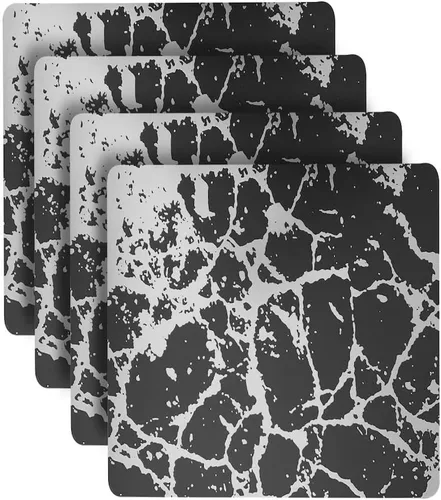 Miniatura 12 de Dainty Home Juego de 4 manteles individuales ovalados de corcho de mármol plateado, resistentes al calor, antideslizantes, fáciles de limpiar, 12 x