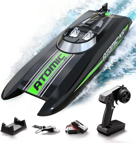 volantexrc Barcos a control remoto para piscinas y lagos 20+MPH AtomicXS Barco RC de alta velocidad para adultos, bote de juguete, regalos con 2