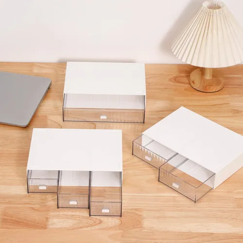 Miniatura 3 de Organizador de escritorio apilable con 6 cajones, cajones apilables para almacenamiento de escritorio, accesorios de almacenamiento de maquillaje