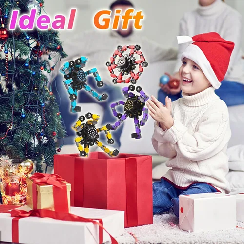 Miniatura 7 de Gokeey Regalos de Calcetín Navideño para Nietos Fidget Spinners Transformables para Niños y Adultos Alivio del Estrés Juguetes Sensoriales Fidget