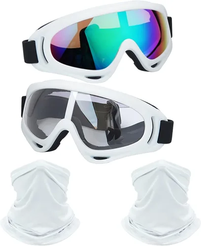 Miniatura 17 de LJDJ Gafas de motocicleta, paquete de 2 unidades, para motocross, ATV, motocross, senderismo, protección con 2 unidades de máscara bandana