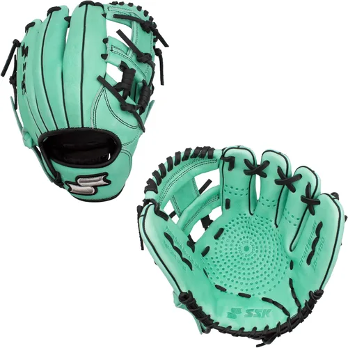 Miniatura 24 de SSK Z5 Craftsman Guante de béisbol para infield – 11.25” - 11.5” - 11.75” - 12” – Lanzamiento con mano derecha y izquierda Rojo/Verde Kelly/Blanco