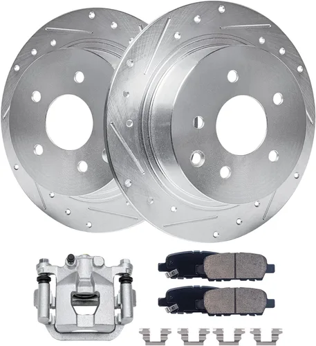 Miniatura 25 de Detroit Axle - Kit de freno delantero para Ford Explorer Mercury Mountaineer 2002-2005 Bujes de rodamiento de rueda perforados y ranurados rotores