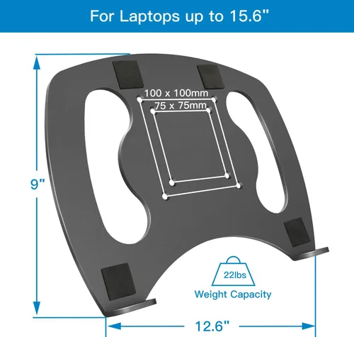 Miniatura 4 de Bandeja de acero para portátil para monitor VESA, soporte de montaje VESA para orificios de montaje VESA de 3.937 x 3.937 in con tornillos M4