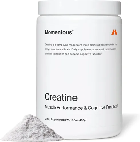 Momentous - Polvo de monohidrato de creatina - Polvo de creatina Creapure - Apoya la fuerza, el músculo magro y la recuperación para hombres y