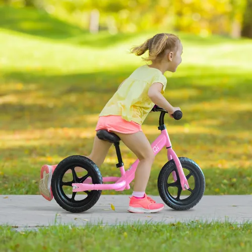 Miniatura 7 de Bicicleta de equilibrio de 12 pulgadas para niños y niñas de 2, 3, 4, 5 años de edad, sin pedal, caminar, equilibrio, entrenamiento, bicicleta Rosa