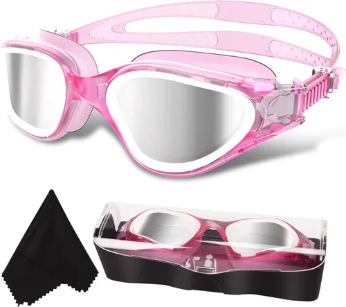 WIN.MAX - Goggles de natación polarizados, antivaho, antirrayos ultravioleta, sin filtraciones y con visión clara para hombres, mujeres, adultos y
