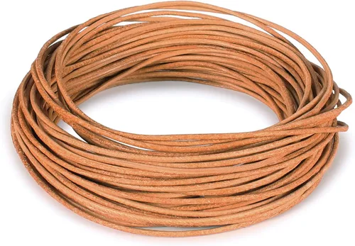 Cordones de cuero redondos genuinos Beadnova de 0.05 a 0.19 in para el collar de la pulsera que rebordea la fabricación de la joyería 15.natural