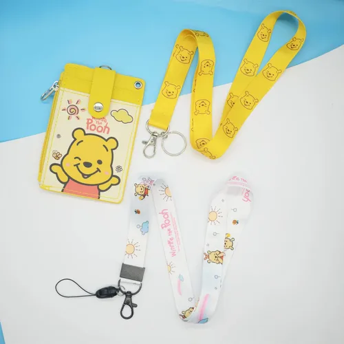 Miniatura 3 de Winnie - Lindo tarjetero con cordón, tarjetero para tarjetas de crédito de identificación de Pooh, bolsa con cordón, funda para tarjetas de cuello