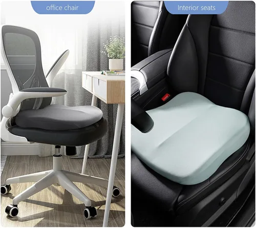 Miniatura 5 de Cojines para silla de oficina, almohada a tope para automóvil sentado durante mucho tiempo, cojín de asiento de alivio de presión en silla de Azul