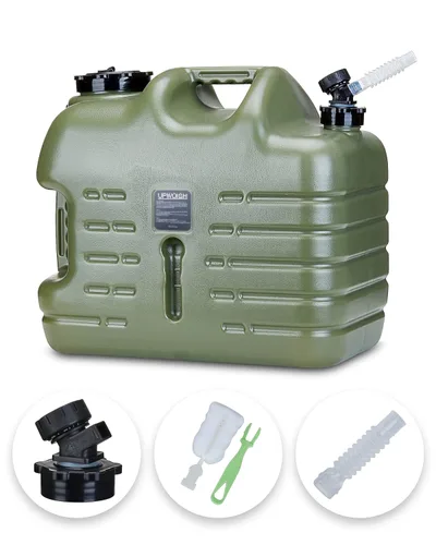 Miniatura 17 de UPWOIGH Jarra de agua de 3.5 galones, contenedor de agua a prueba de fugas verde bosque con espita, talla frontal moderna inspirada