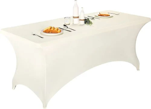 Miniatura 94 de LZY Cubierta de Mesa Elástica Ajustable de Spandex para Mesa Plegable de 6 pies, 4 pies o 8 pies, Mantel de Cóctel Rectangular, Perfecto para Champn