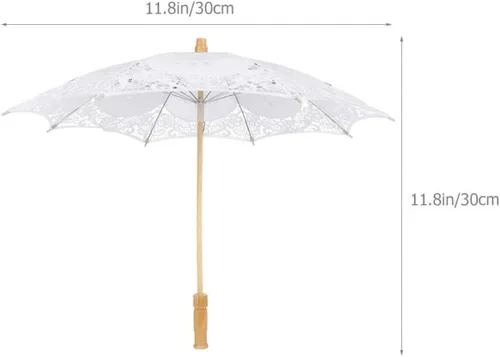 Miniatura 2 de Toyvian Sombrilla de encaje bordado para boda, paraguas decorativo para fotografía, paraguas chino para disfraces de boda, decoración de cosplay