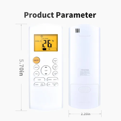 Miniatura 7 de ZWP Mando a distancia de repuesto para aire acondicionado Midea MRCOOL FRIMEC Klimaire AC RG57H3 (B)/BGCEFU1-M RG57E1/BGEU1 RG57H3/BGEFU1 RG57B1/BGE