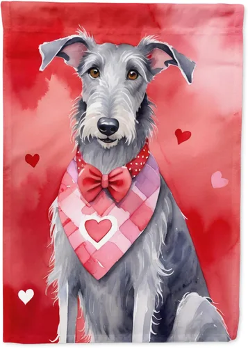 Miniatura 124 de Caroline's Treasures DAC5292CHF - Bandera de Border Collie My Valentine House para porche, grande, con manga para porche, para colgar en la pared