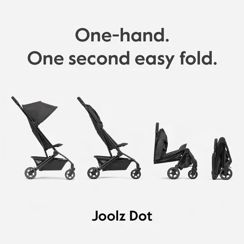 Miniatura 3 de Joolz Dot - Cochecito de viaje ultraligero para niños pequeños, compacto y de avión (solo 12.2 libras), diseño plegable con una sola mano, toldo UPF