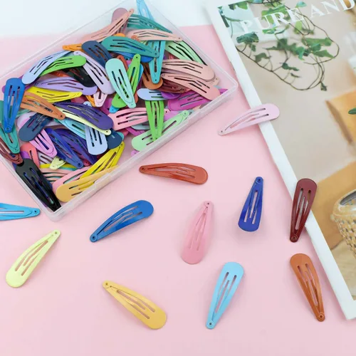 Miniatura 5 de 100 pinzas para el cabello para niñas, pinzas coloridas para el cabello de 2 pulgadas, pasadores de metal antideslizantes en 33 accesorios